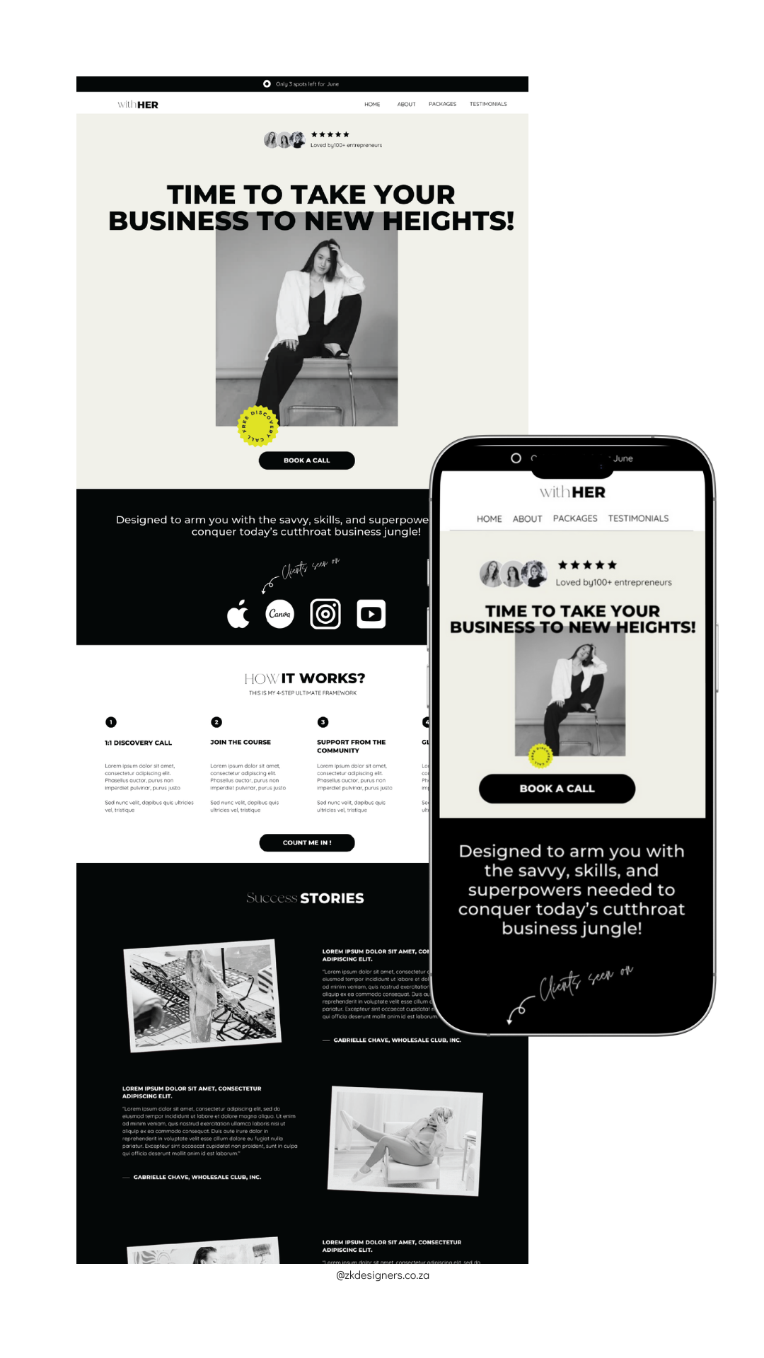 Streamlined CANVA Sales Page for Coaches Template