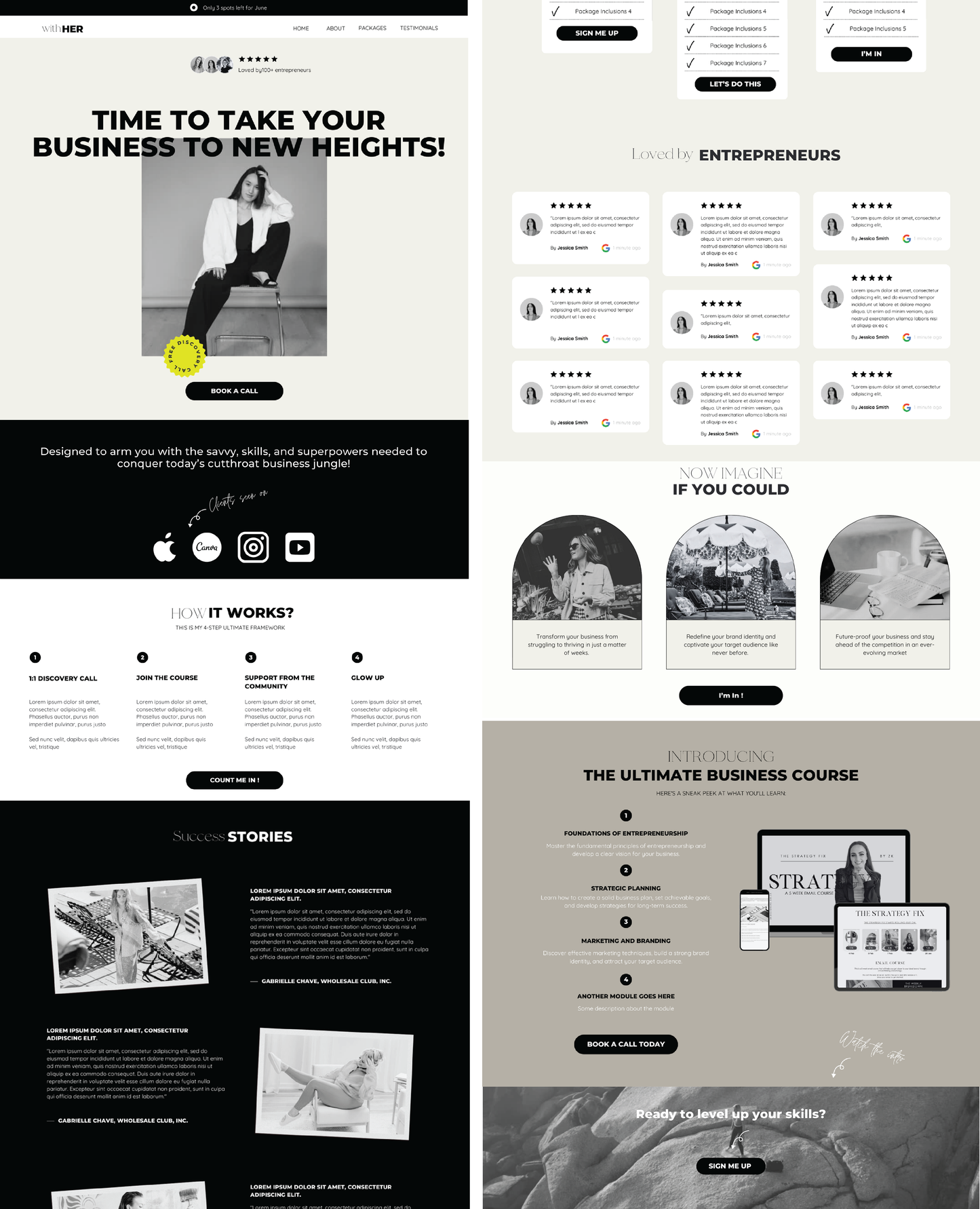 Streamlined CANVA Sales Page for Coaches Template