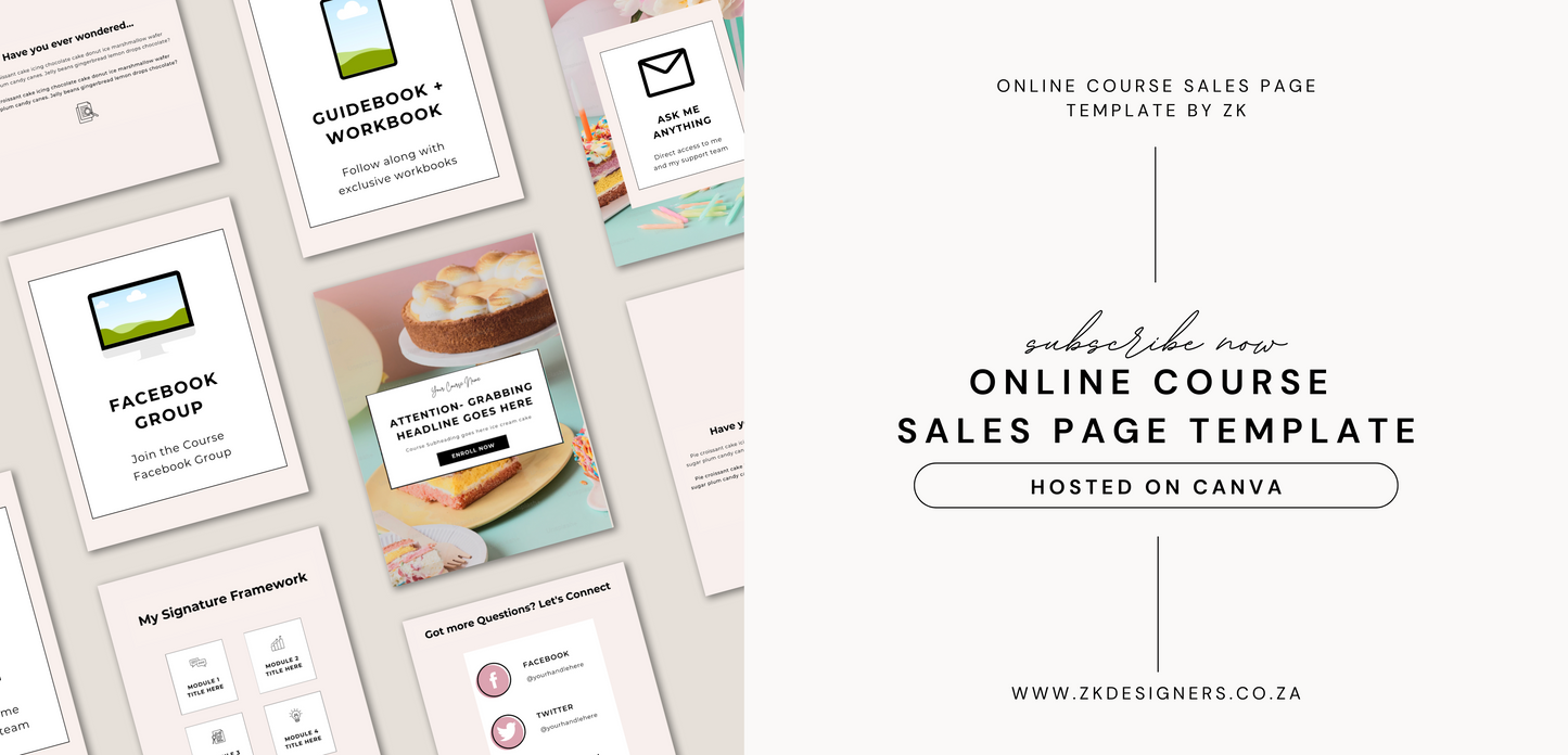 Online Course Sales Page Template by ZK