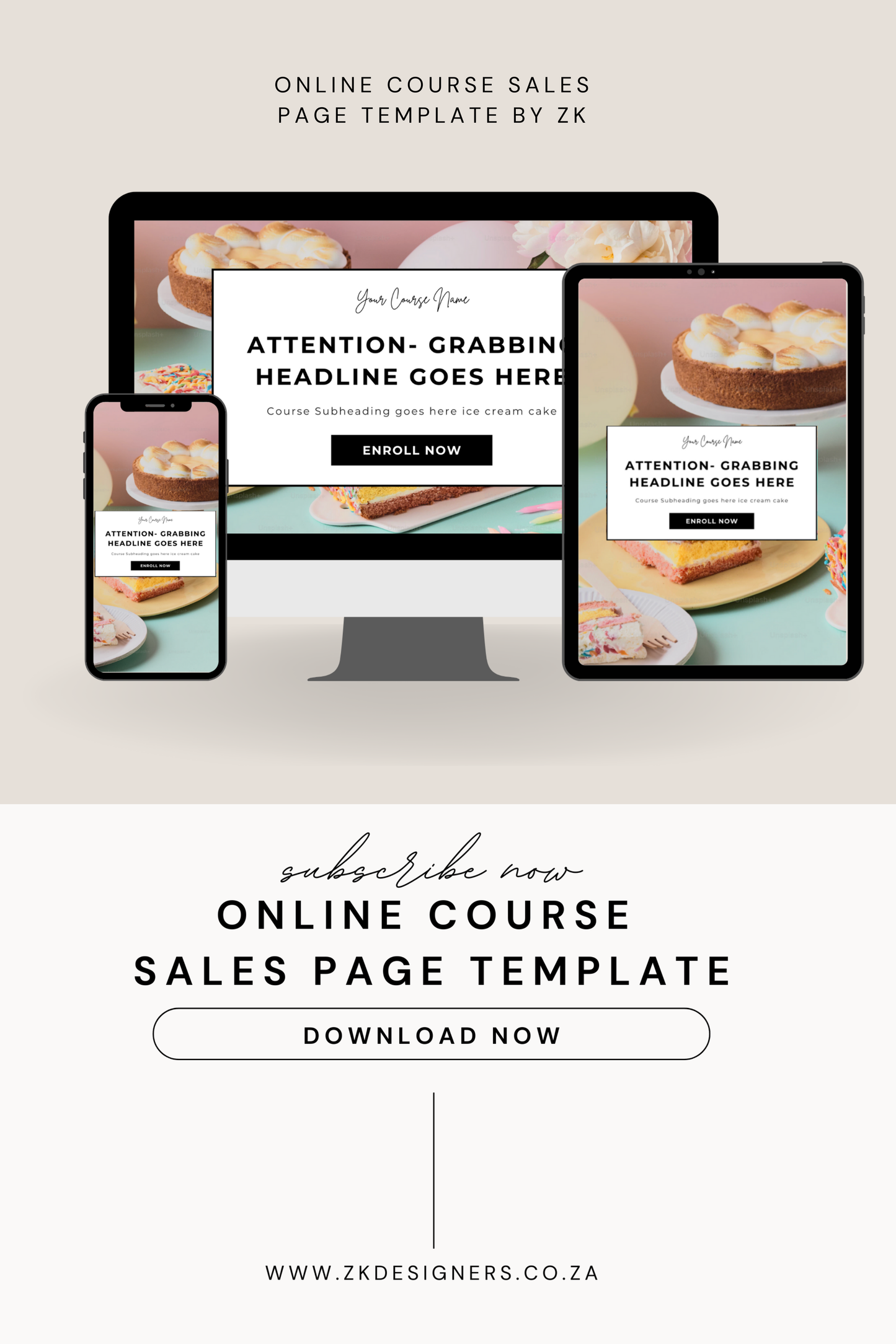 Online Course Sales Page Template by ZK
