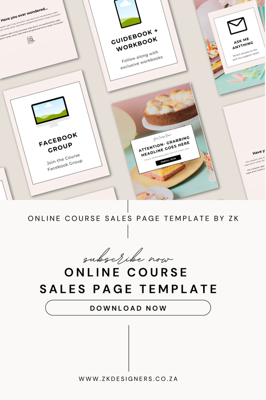 Online Course Sales Page Template by ZK