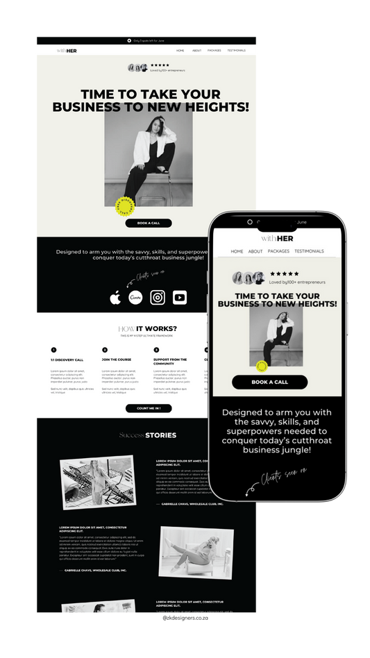 Streamlined CANVA Sales Page for Coaches Template