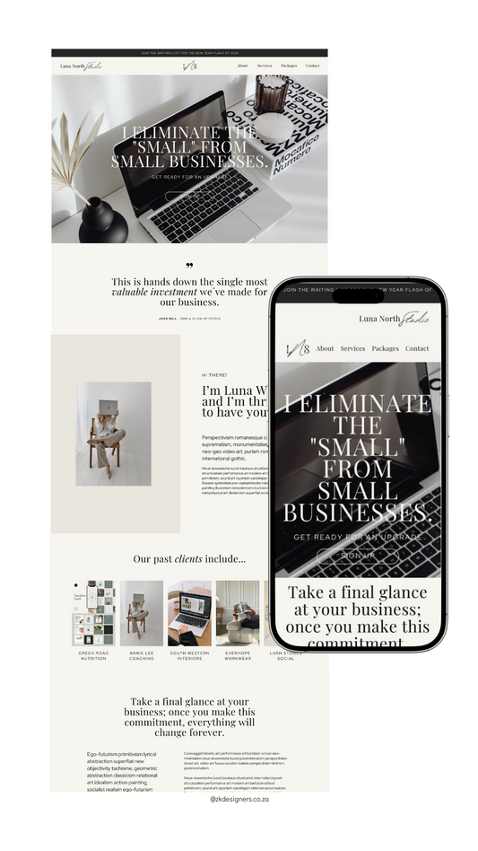 Luna North Studio Canva Website Template // SMM